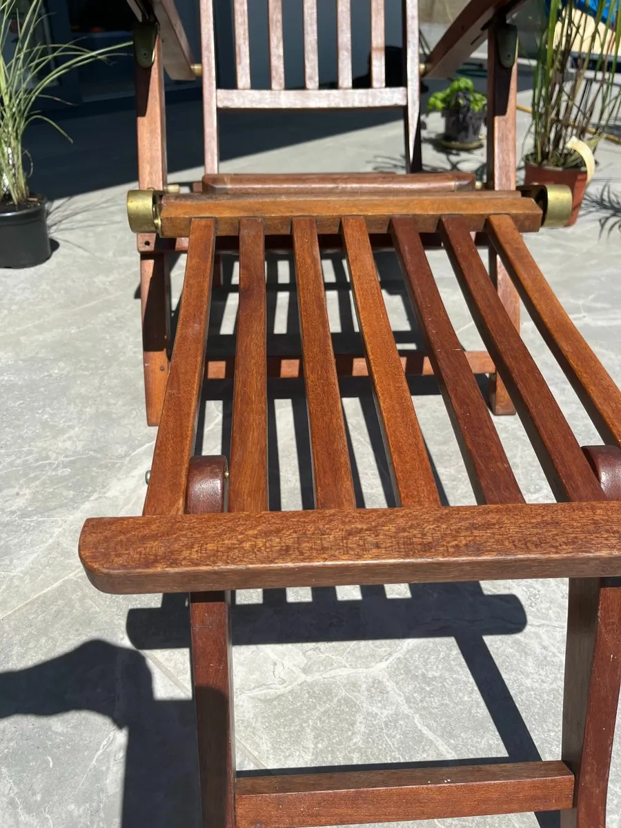 Solid Teak Sun Lounger - Image 3