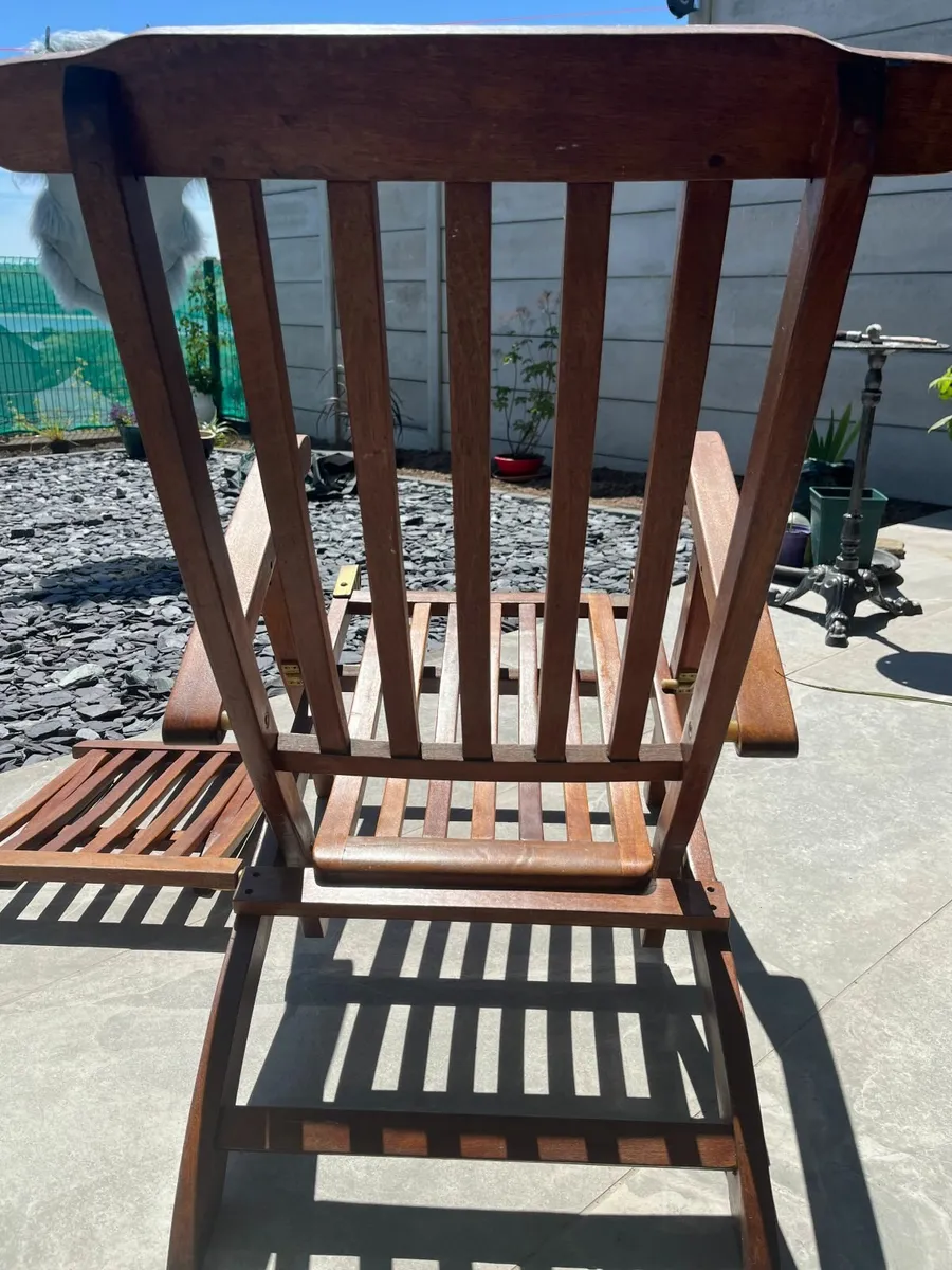 Solid Teak Sun Lounger - Image 4