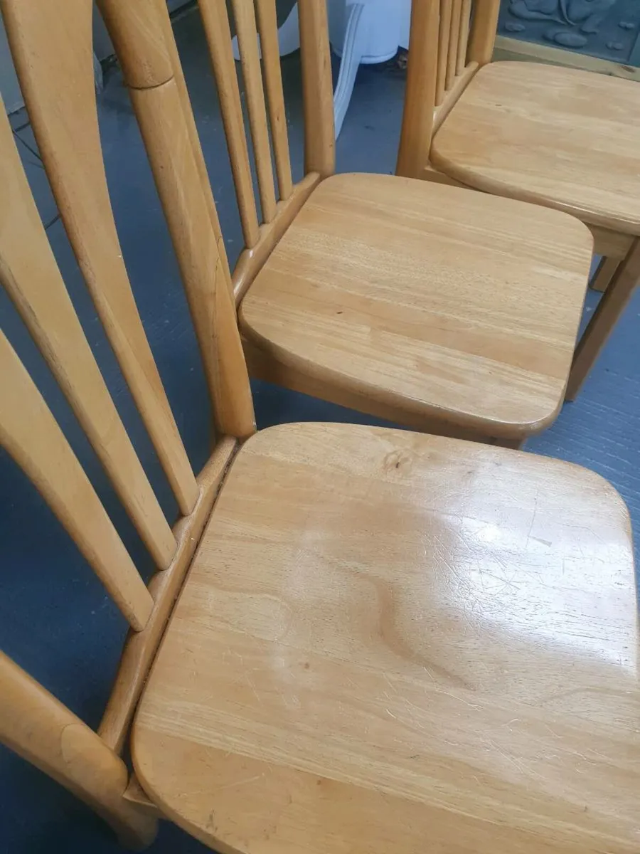 3 solid wood kitchen dining chairs - Image 2