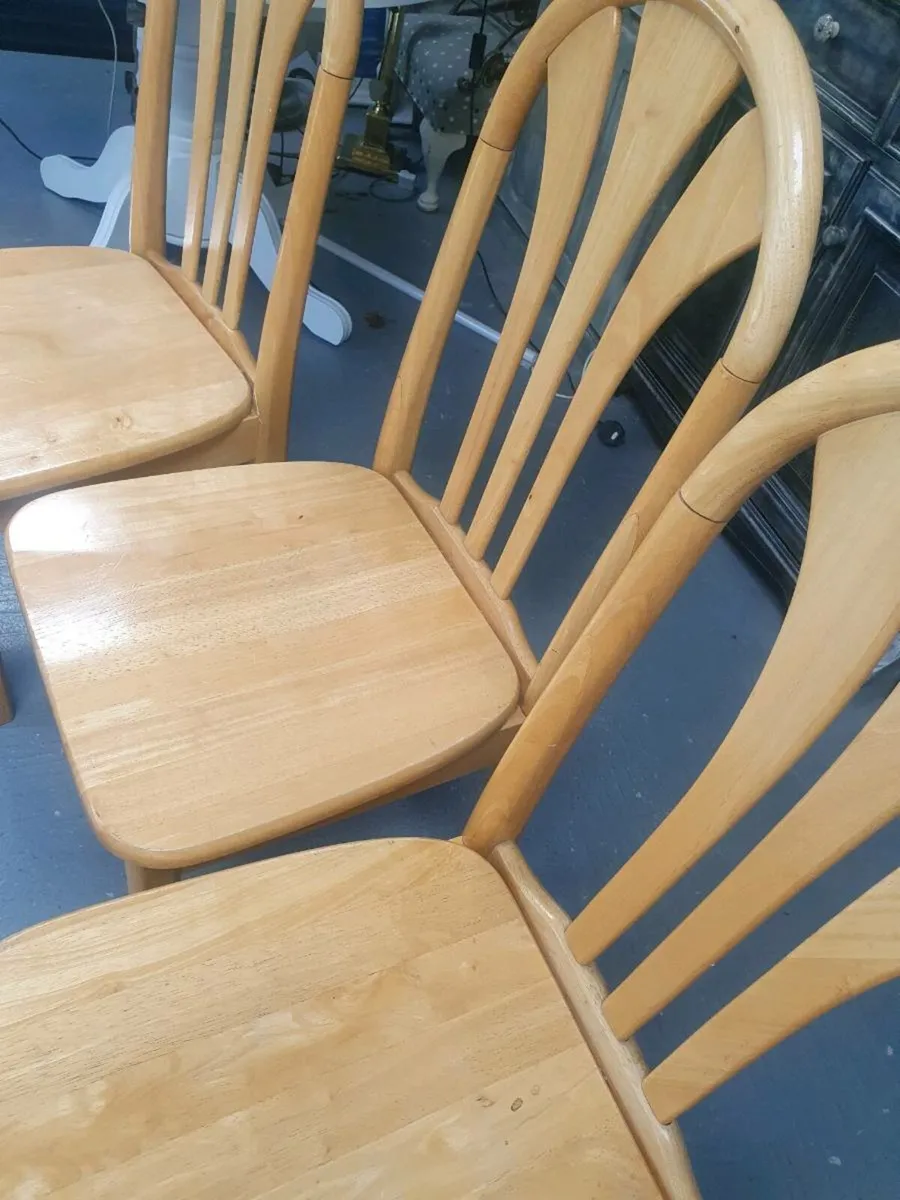 3 solid wood kitchen dining chairs - Image 3