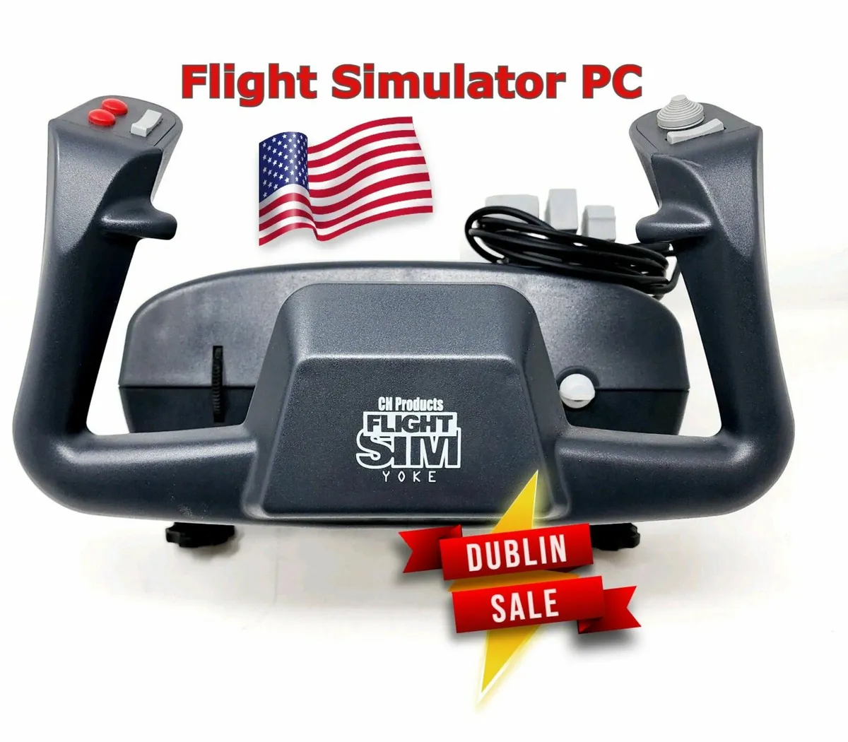 Flight Sim Yoke USB Wired Flight Simulator PC LAPT - Image 1