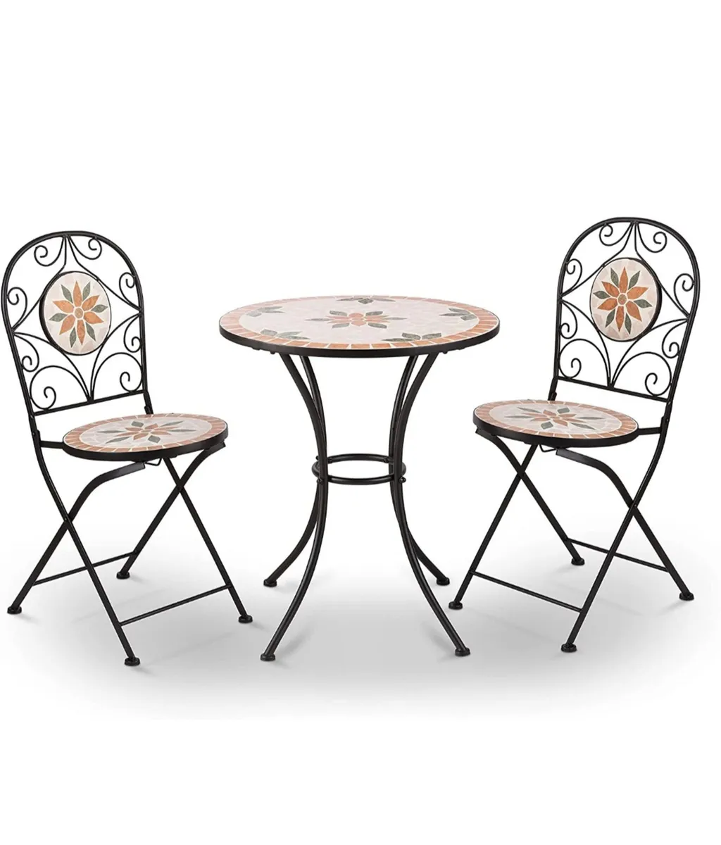 Alpine Indoor/Outdoor 3-Piece Mosaic Bistro Set - Image 1