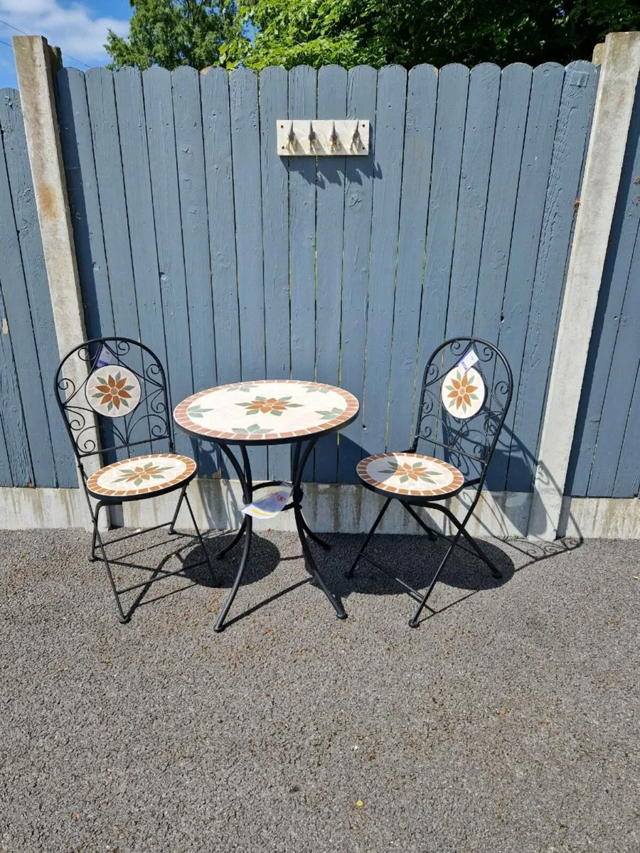 Alpine Indoor/Outdoor 3-Piece Mosaic Bistro Set - Image 2