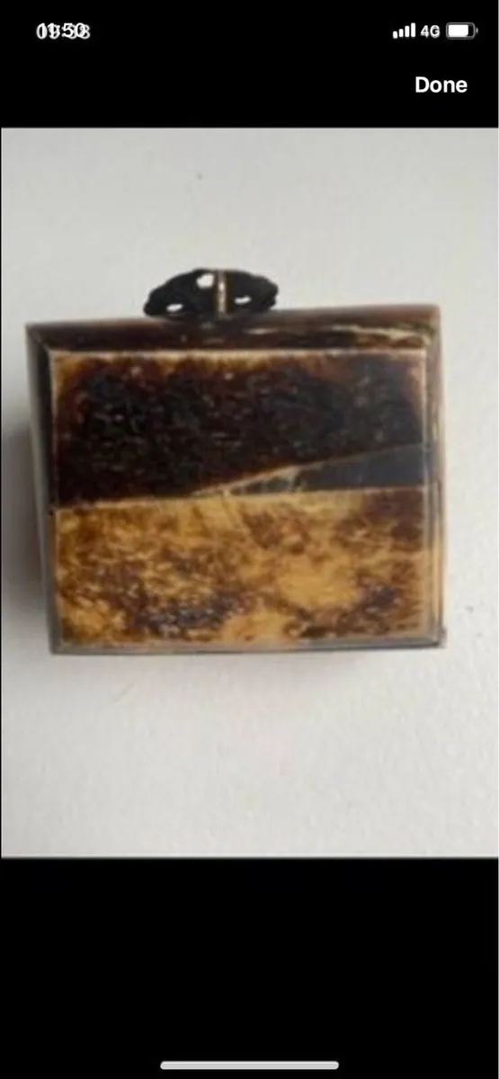 Vintage Bone & Brass Ring/ Jewellery Box - Image 4