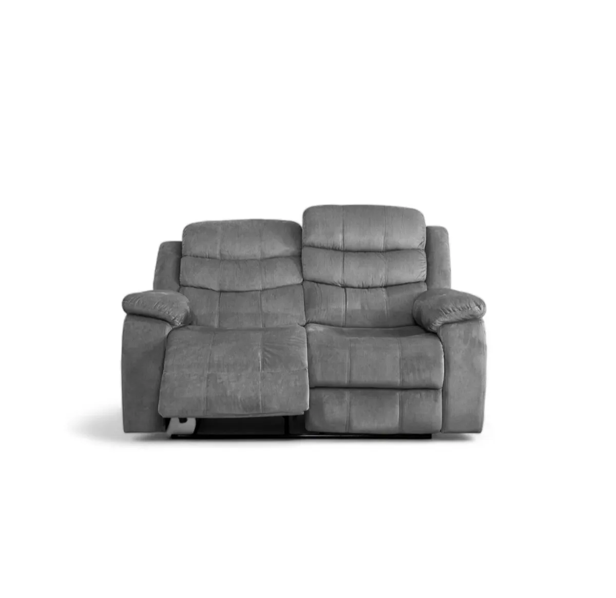 Fabric Recliner Sofa – 2 Seater Brown & Grey - Image 4