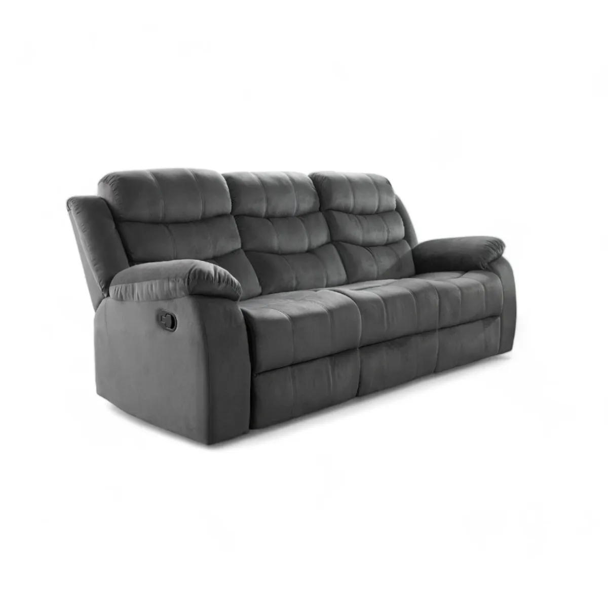 3 Seater Fabric Recliner Sofa Grey or Brown - Image 1
