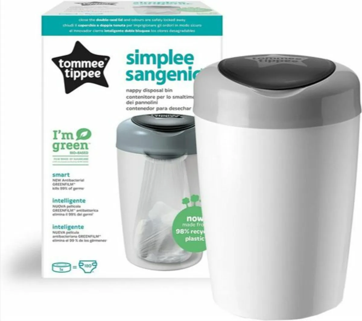 Tommee Tippee Simplee Sangenic Nappy Disposal Bin - Image 2