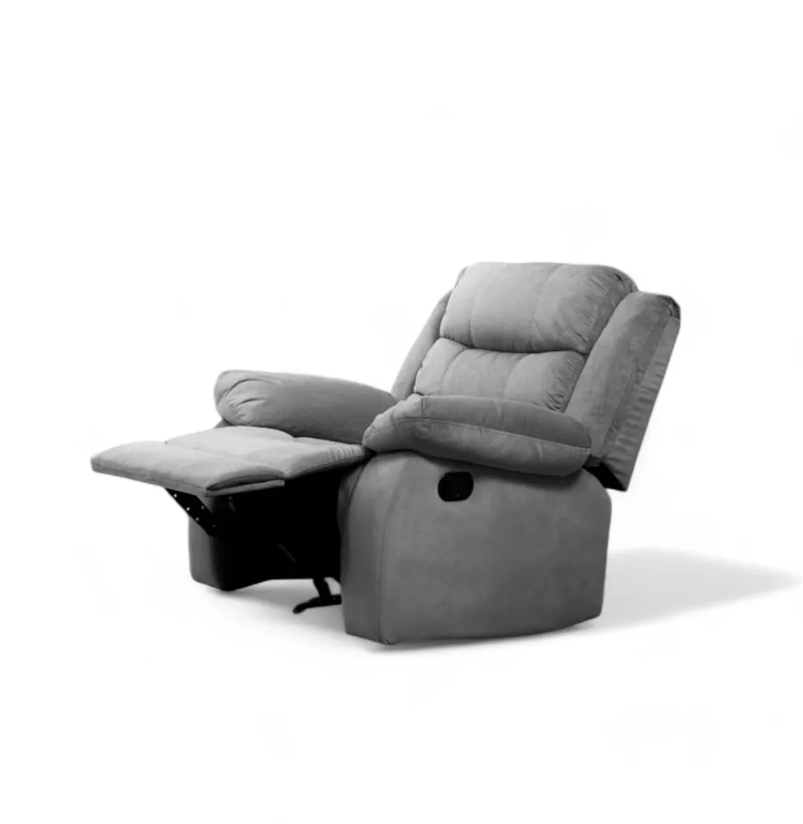Single Chair Fabric Recliner Sofa Grey & Brown - Image 2
