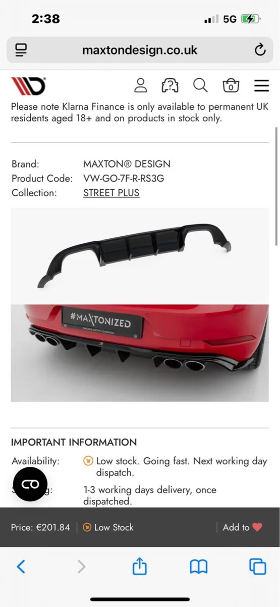 Golf MK7 diffuser - Image 1