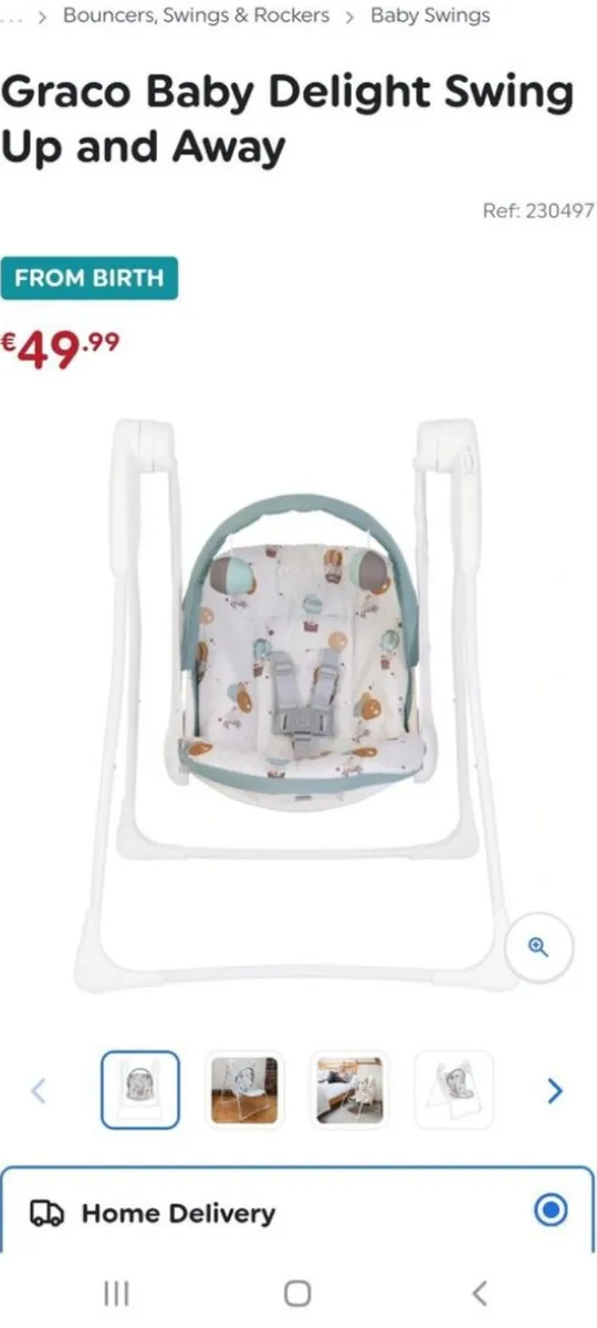 Baby swing seat - Image 1