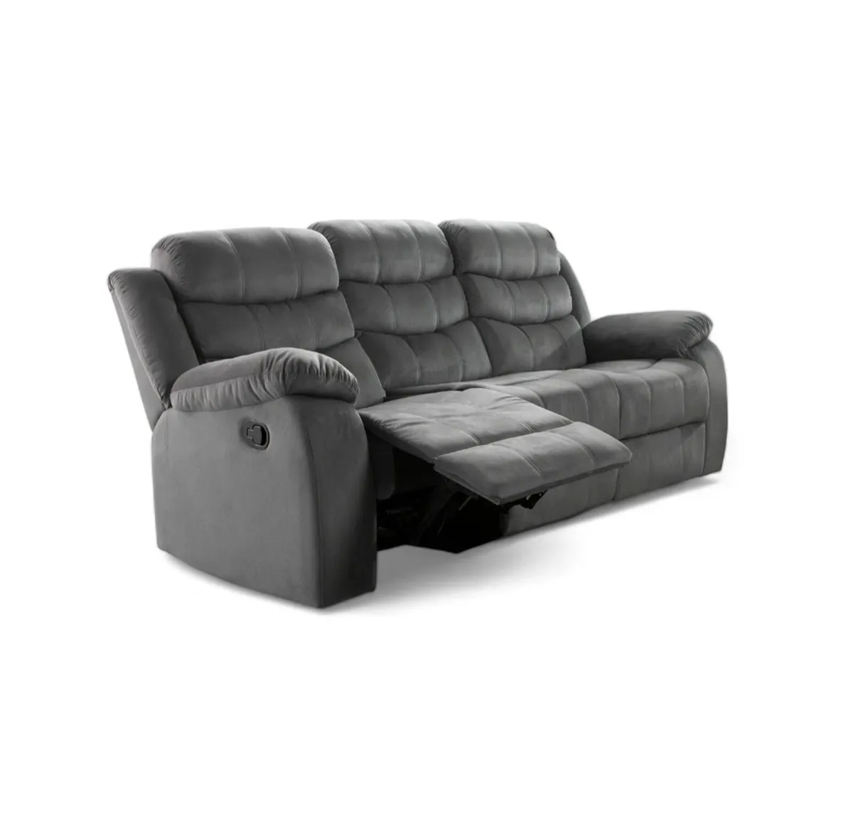 3 Seater Fabric Recliner Sofa Grey or Brown - Image 3