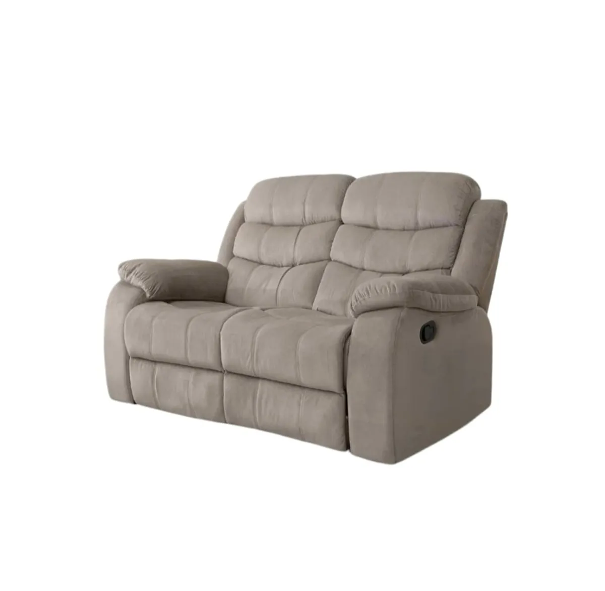 Fabric Recliner Sofa – 2 Seater Brown & Grey - Image 4