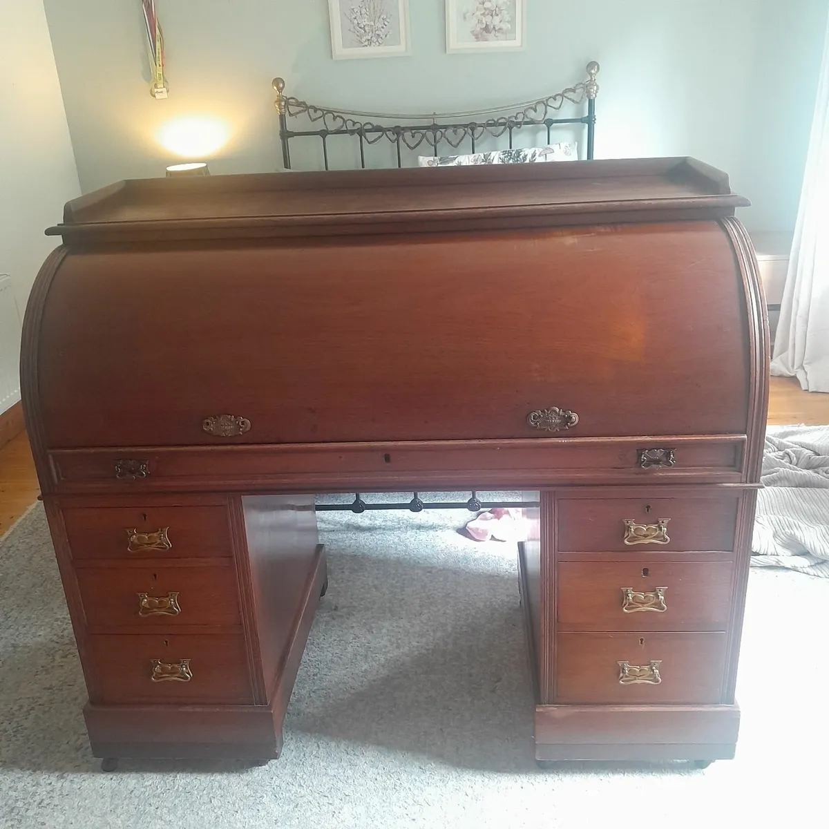 Victorian cylinder writing bureau/secretaire - Image 1