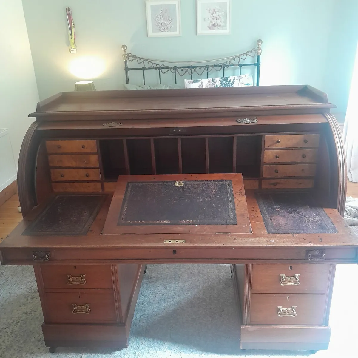 Victorian cylinder writing bureau/secretaire - Image 2