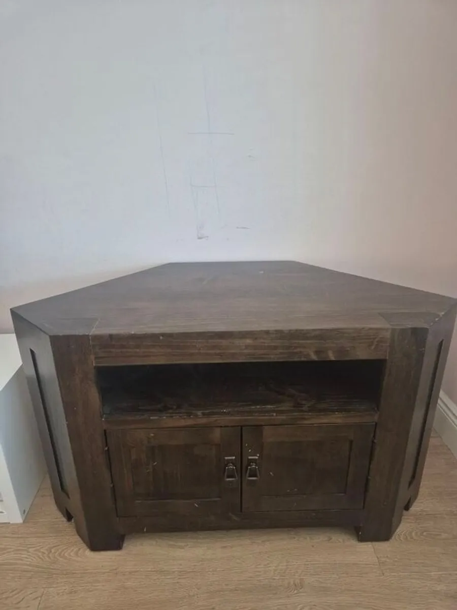 Corner solid wood TV stand - Image 1