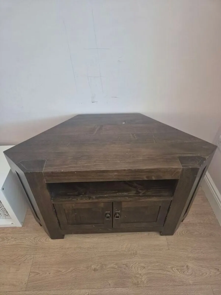 Corner solid wood TV stand - Image 2