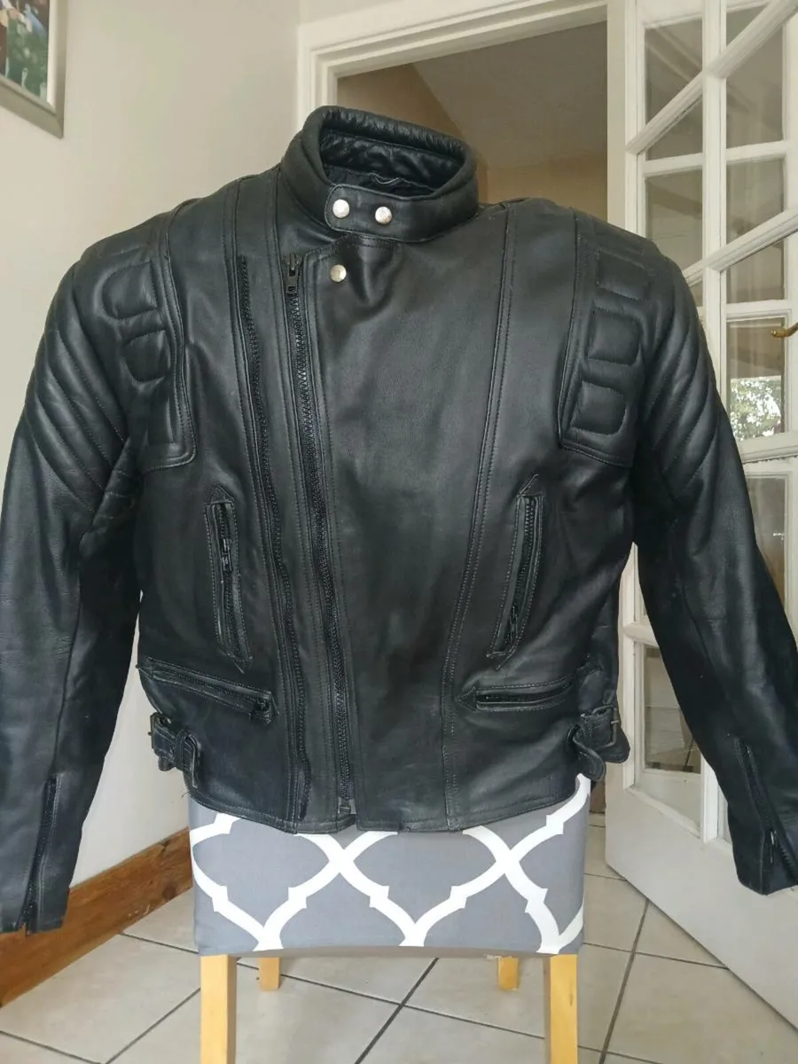 Leather motorbike jacket - Image 1