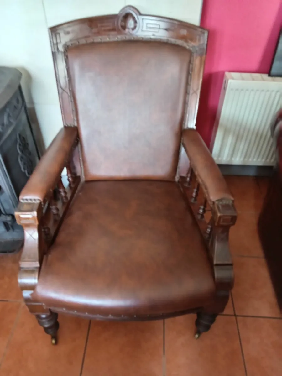Late Victorian mahogany chair - Image 1