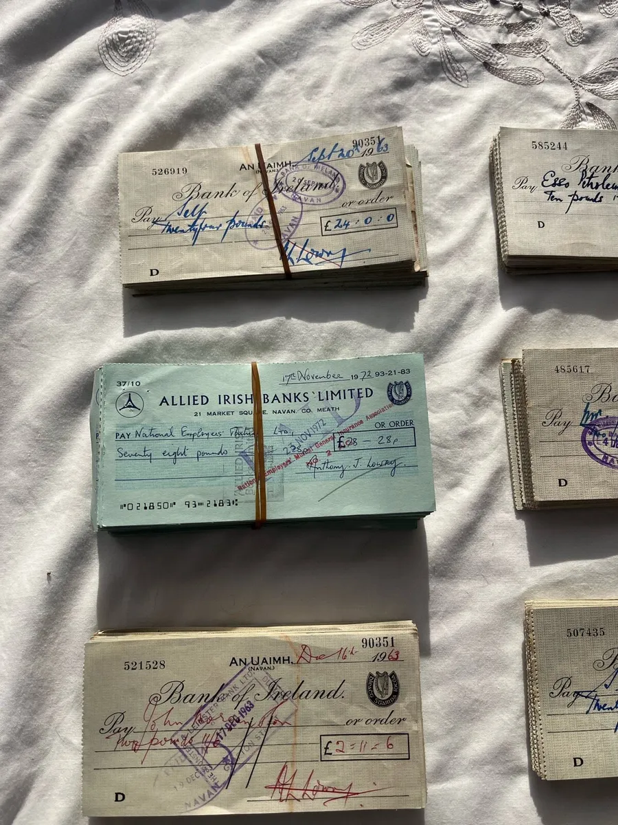 Large Collection of Vintage Bank of Ireland Cheque - Image 2