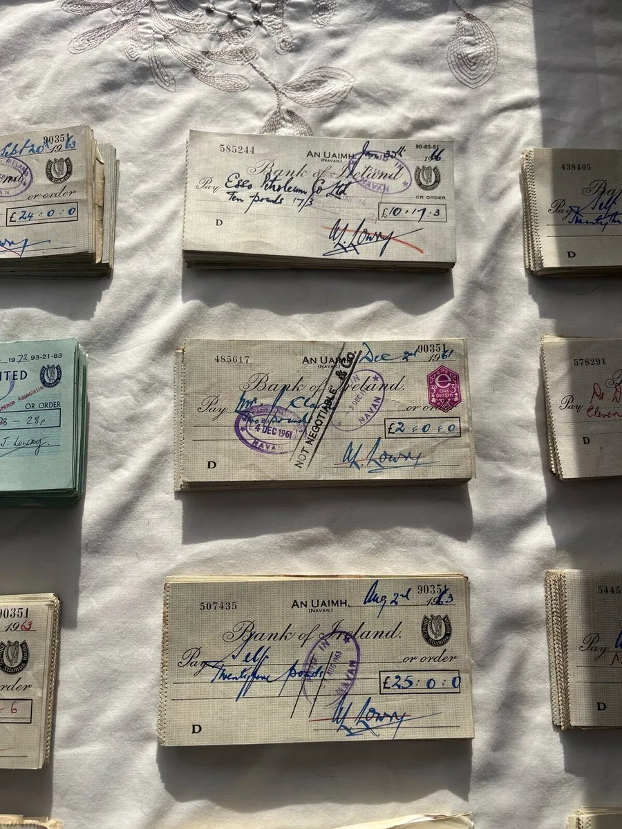 Large Collection of Vintage Bank of Ireland Cheque - Image 3