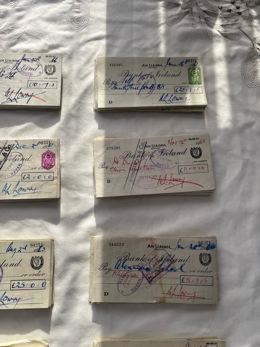 Large Collection of Vintage Bank of Ireland Cheque - Image 4