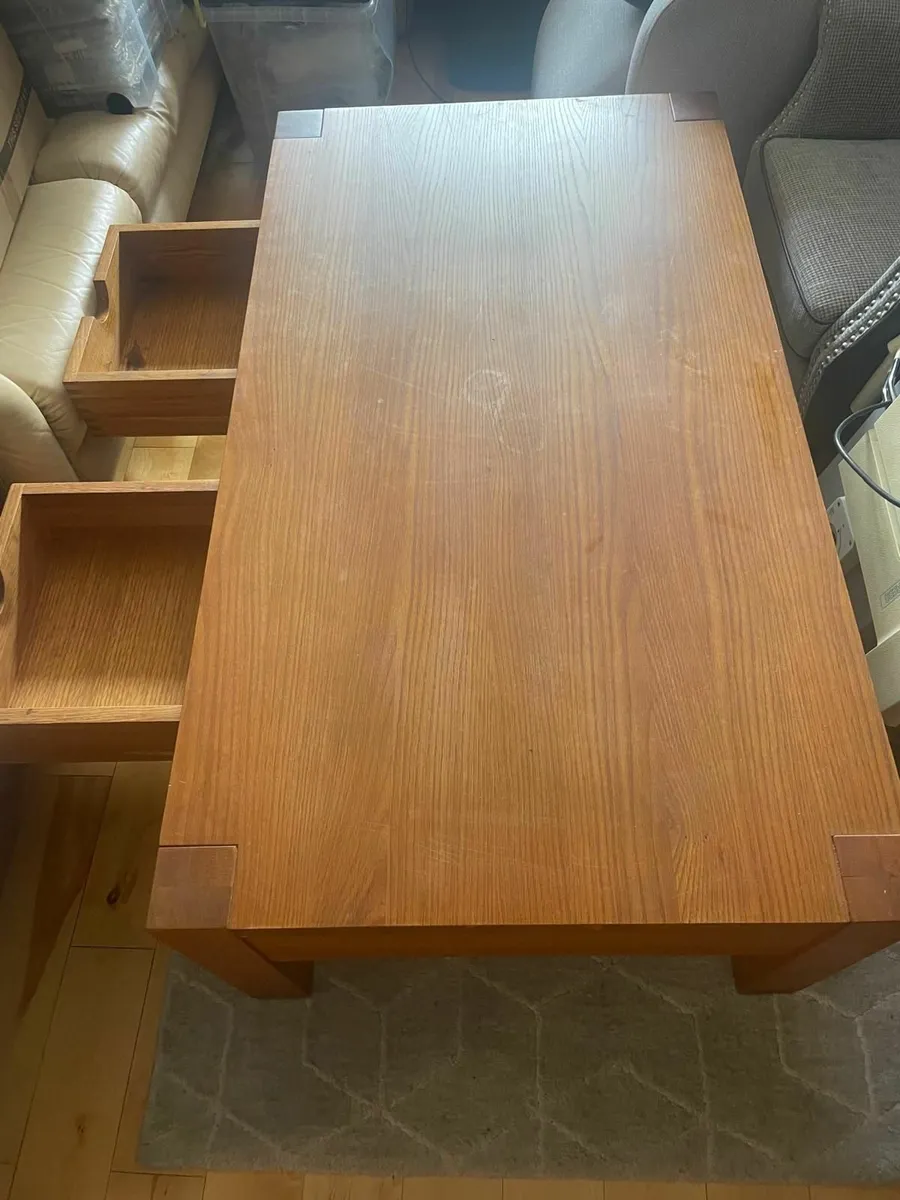 Beautiful oak table with slide draws 135x75cm - Image 1