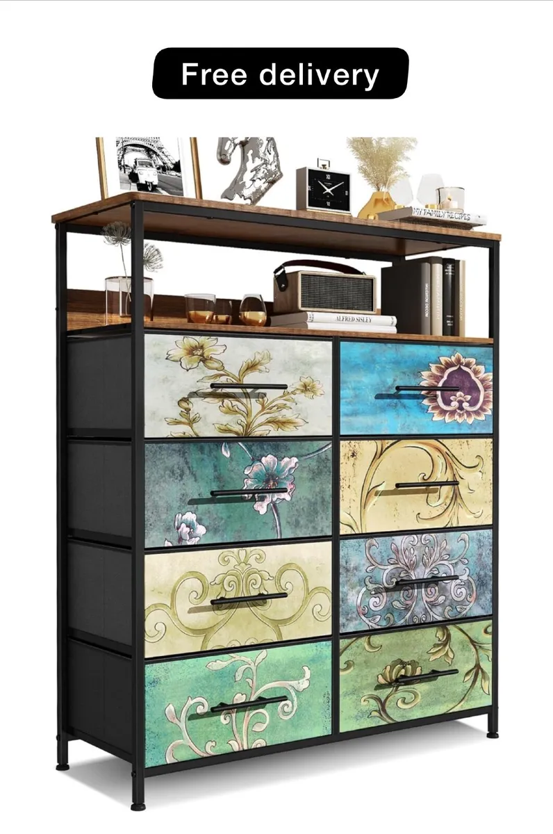 Chest of Drawers with Open Shelf, Dresser for Bedr - Image 1