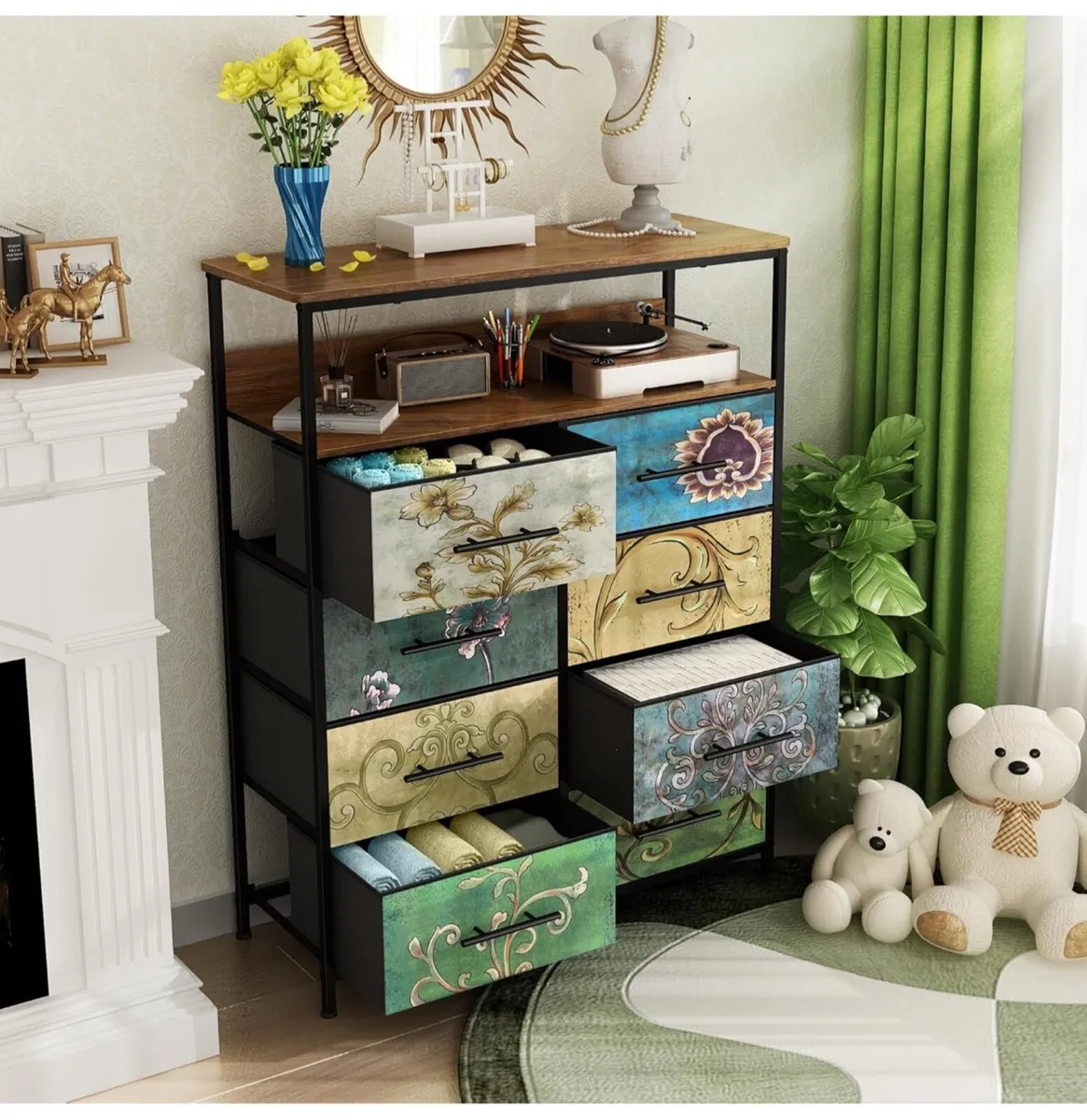 Chest of Drawers with Open Shelf, Dresser for Bedr - Image 3