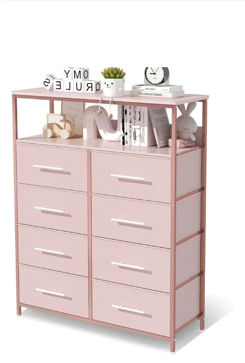 Chest of Drawers, Dresser for Bedroom with 8 Fabri - Image 1
