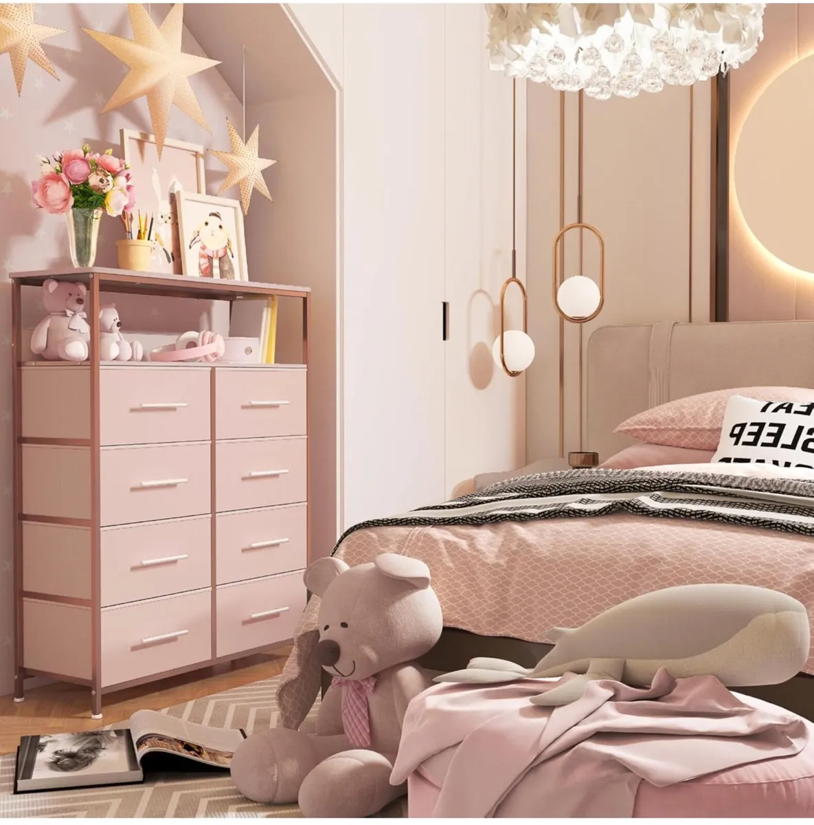 Chest of Drawers, Dresser for Bedroom with 8 Fabri - Image 3