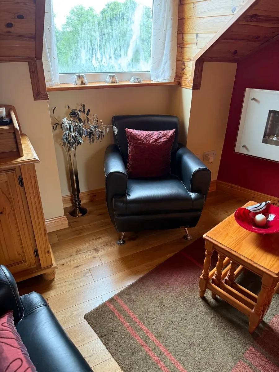 2x leather chairs - Image 3