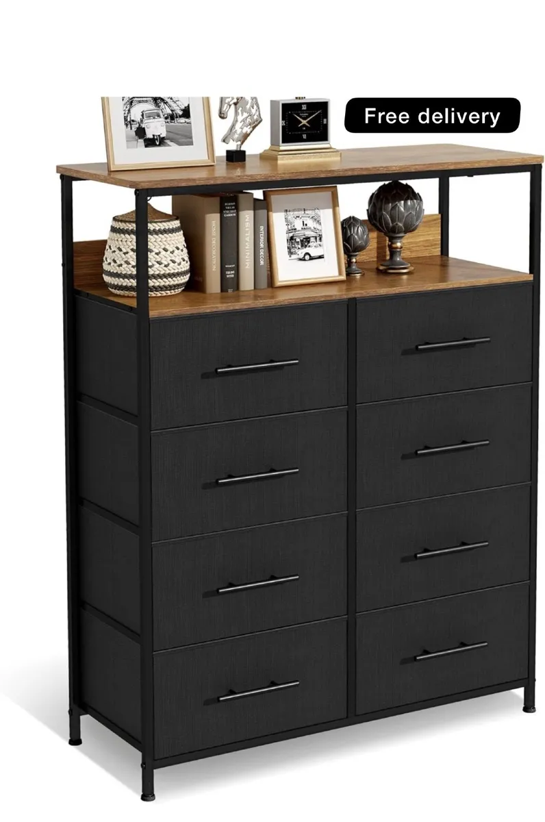 Chest of Drawers, Dresser for Bedroom with 8 Fabri - Image 1