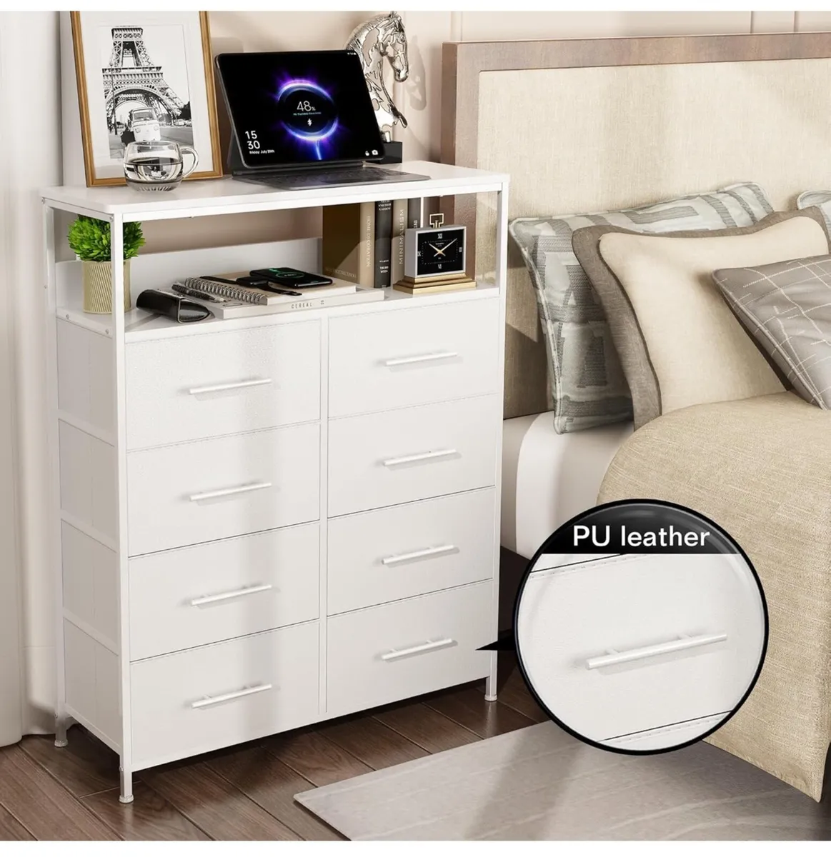 Chest of Drawers, Dresser for Bedroom with 8 Fabri - Image 4