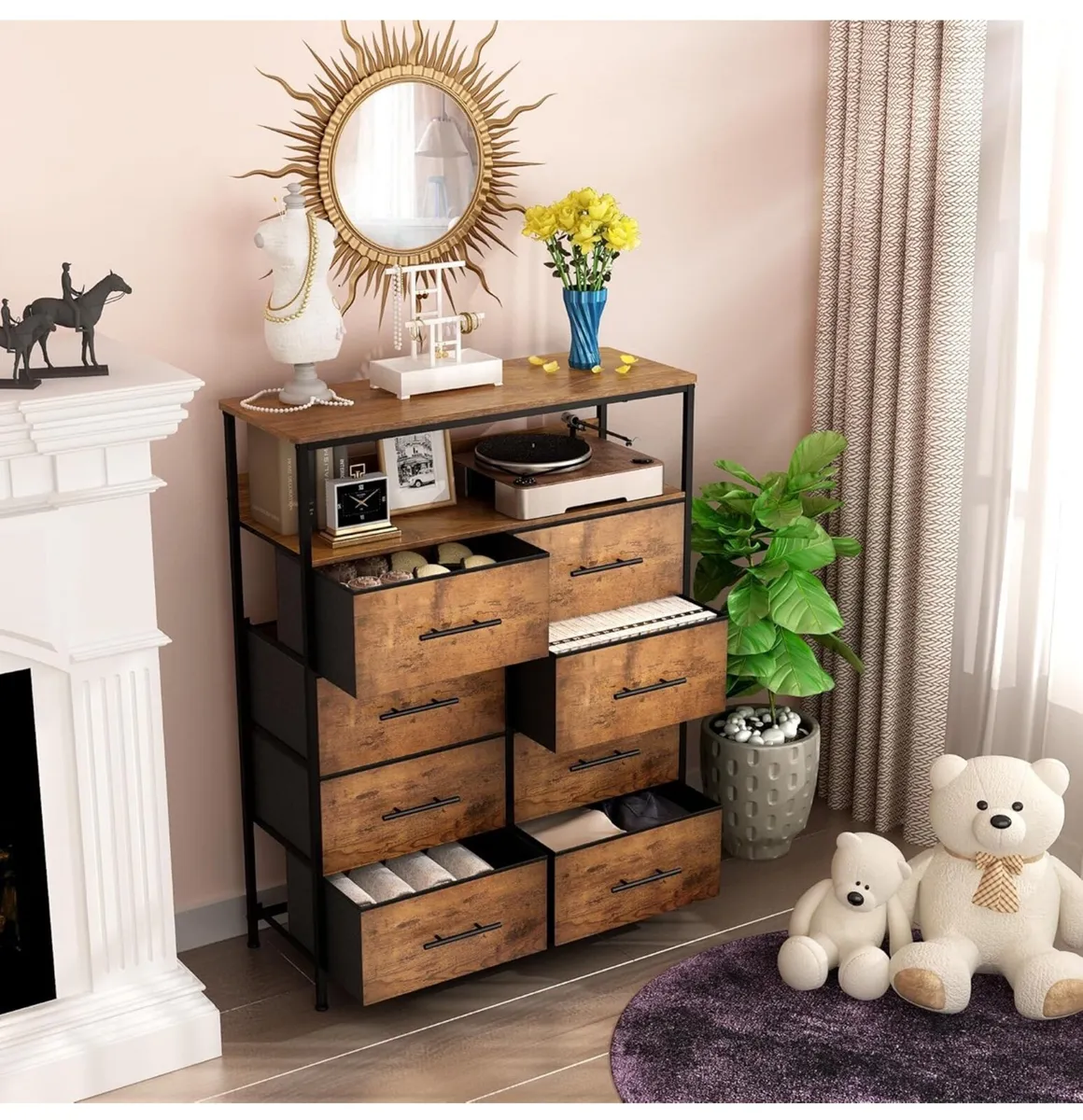 Chest of Drawers, Dresser for Bedroom with 8 Fabri - Image 2