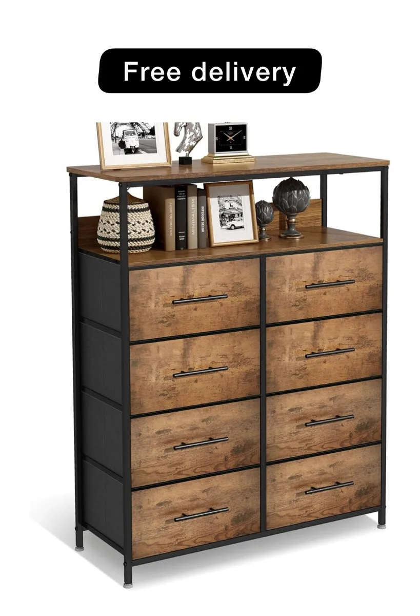 Chest of Drawers, Dresser for Bedroom with 8 Fabri - Image 1