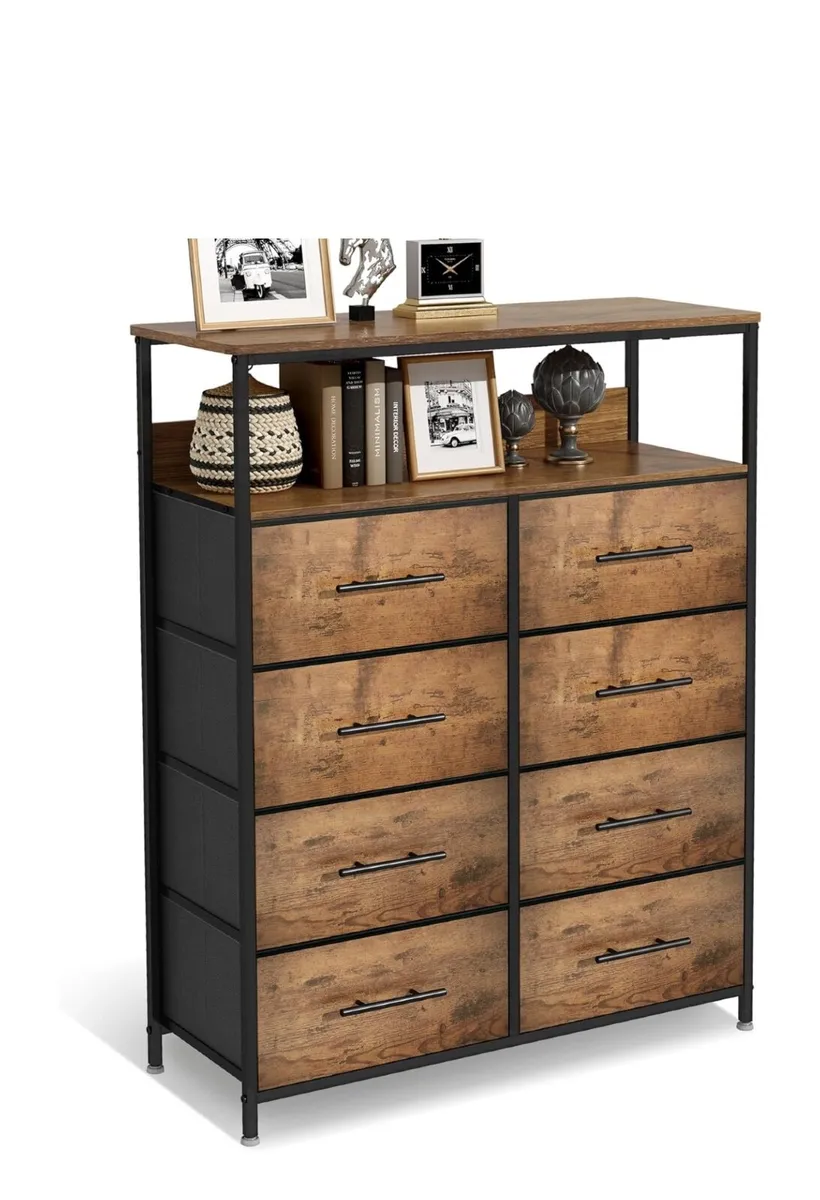 Chest of Drawers, Dresser for Bedroom with 8 Fabri - Image 1