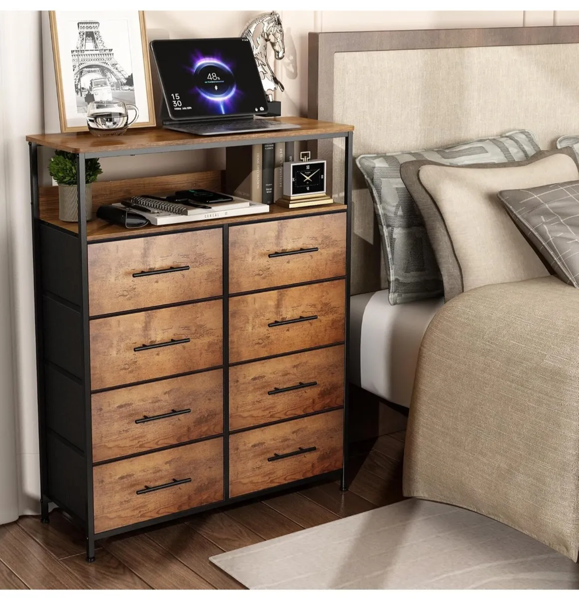 Chest of Drawers, Dresser for Bedroom with 8 Fabri - Image 3