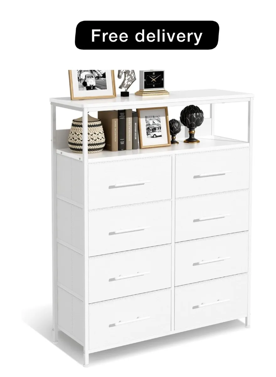 Chest of Drawers, Dresser for Bedroom with 8 Fabri - Image 1