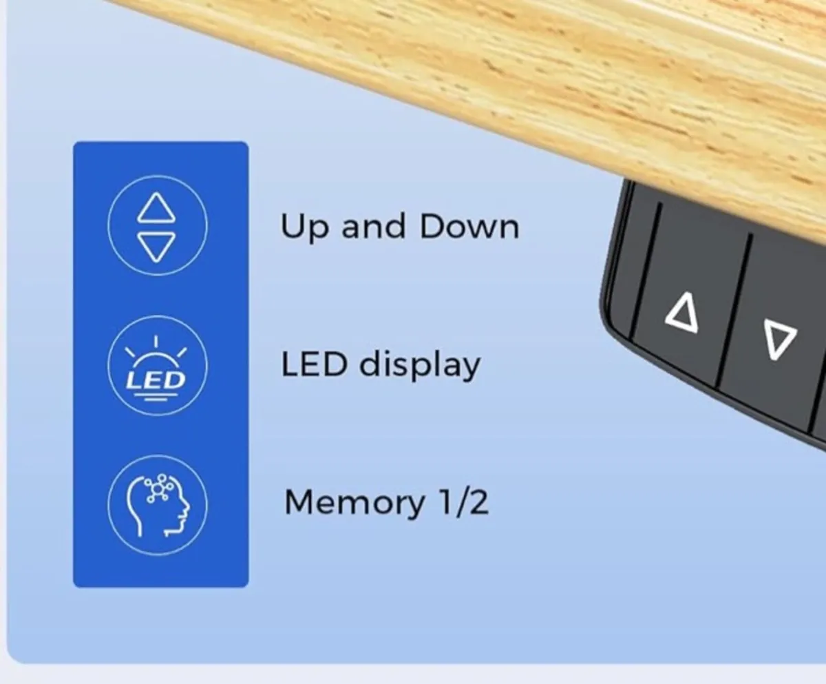 Electric Adjustable Height Desk with 2 Drawers, 10 - Image 4
