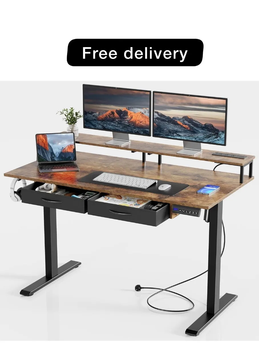 Standing Desk, Electric Height Adjustable Desk wit - Image 1