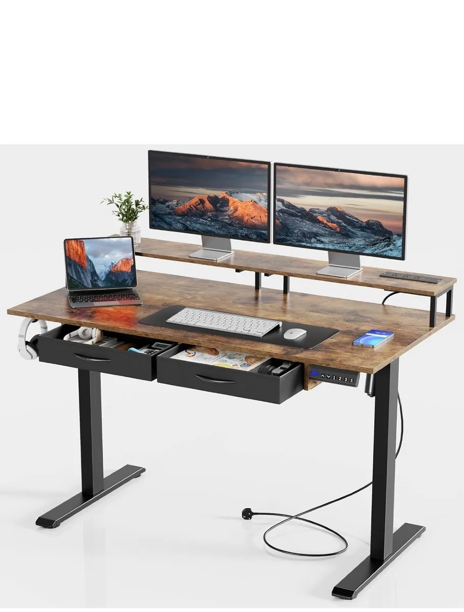 Standing Desk, Electric Height Adjustable Desk wit - Image 3