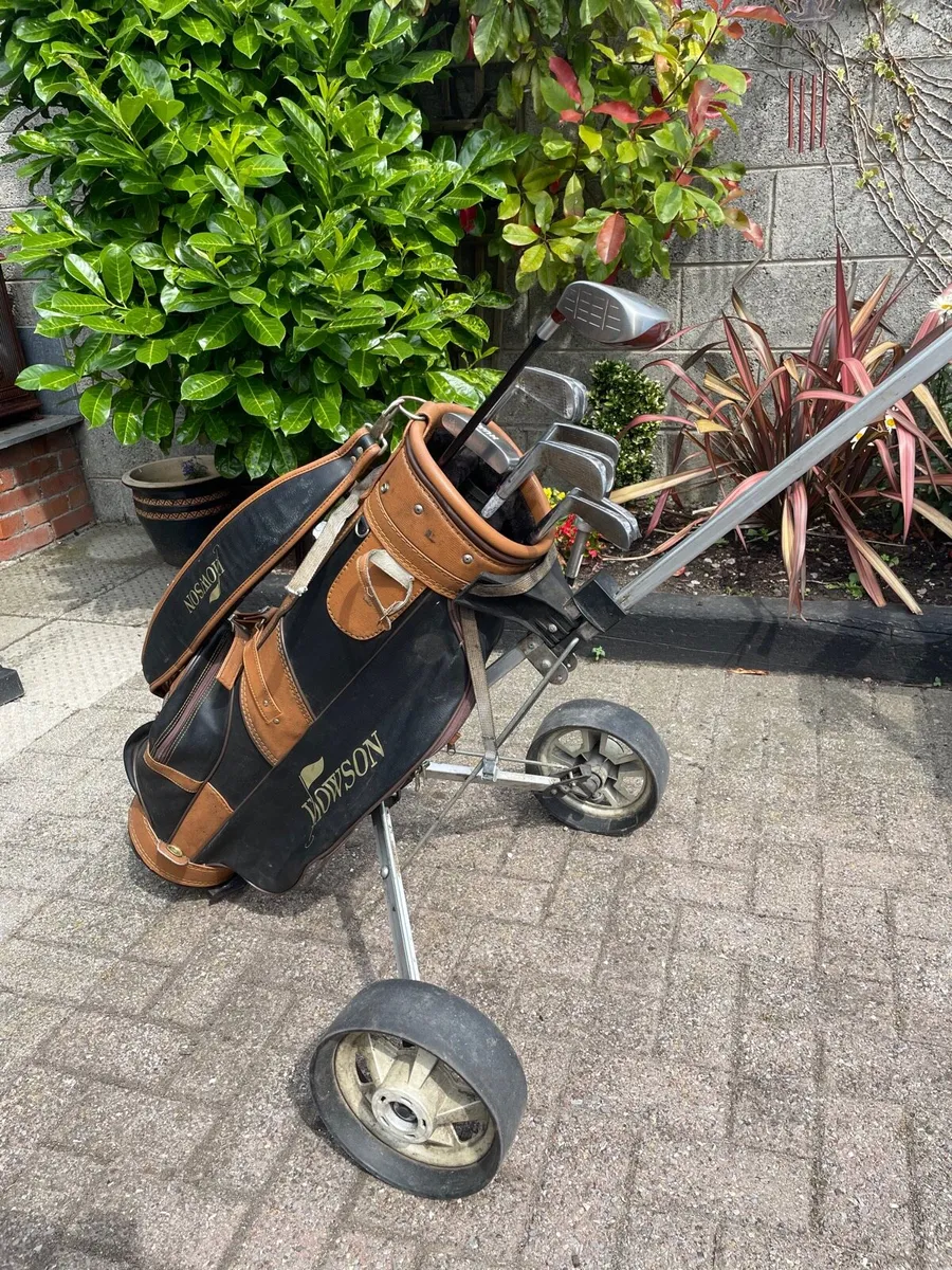Full set of golf clubs and trolley - Image 2