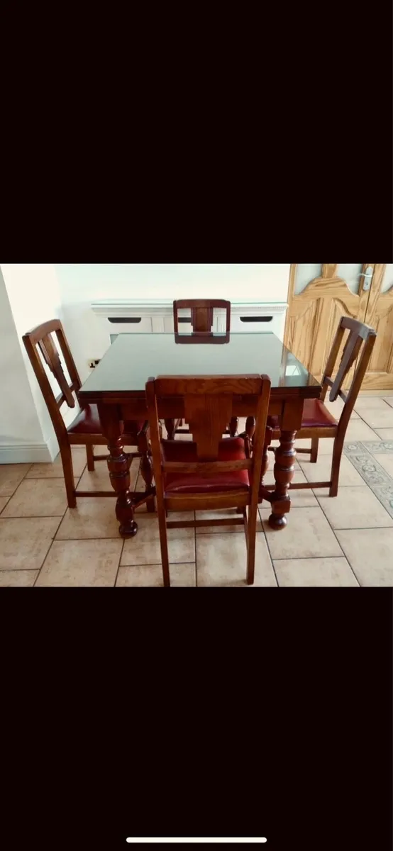 Antique table and chairs - Image 1
