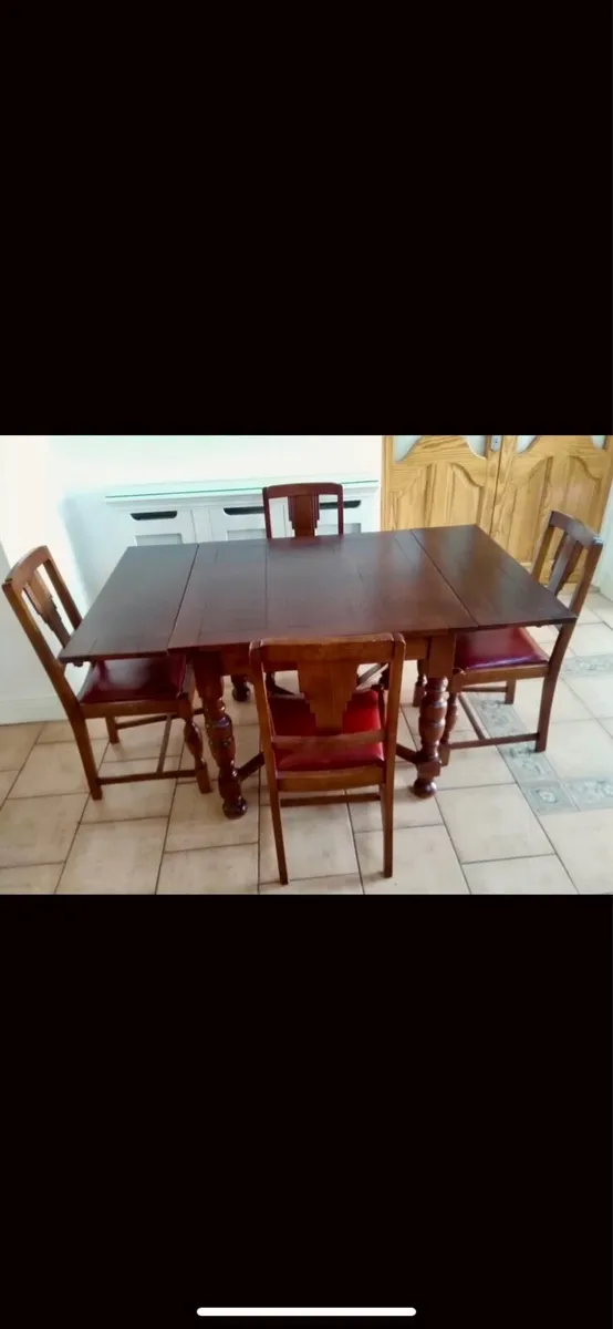 Antique table and chairs - Image 4