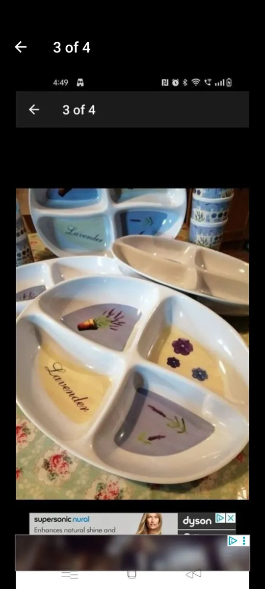4 melamine/ picnic wear serving dishes with 7 tumb - Image 3
