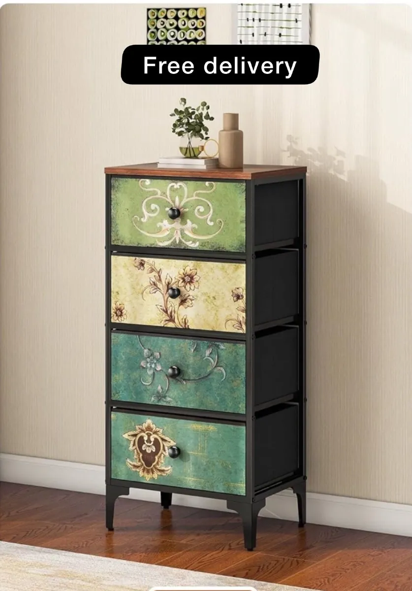 Chest of Drawers, Slim Bedroom Furniture with 4 Dr - Image 1