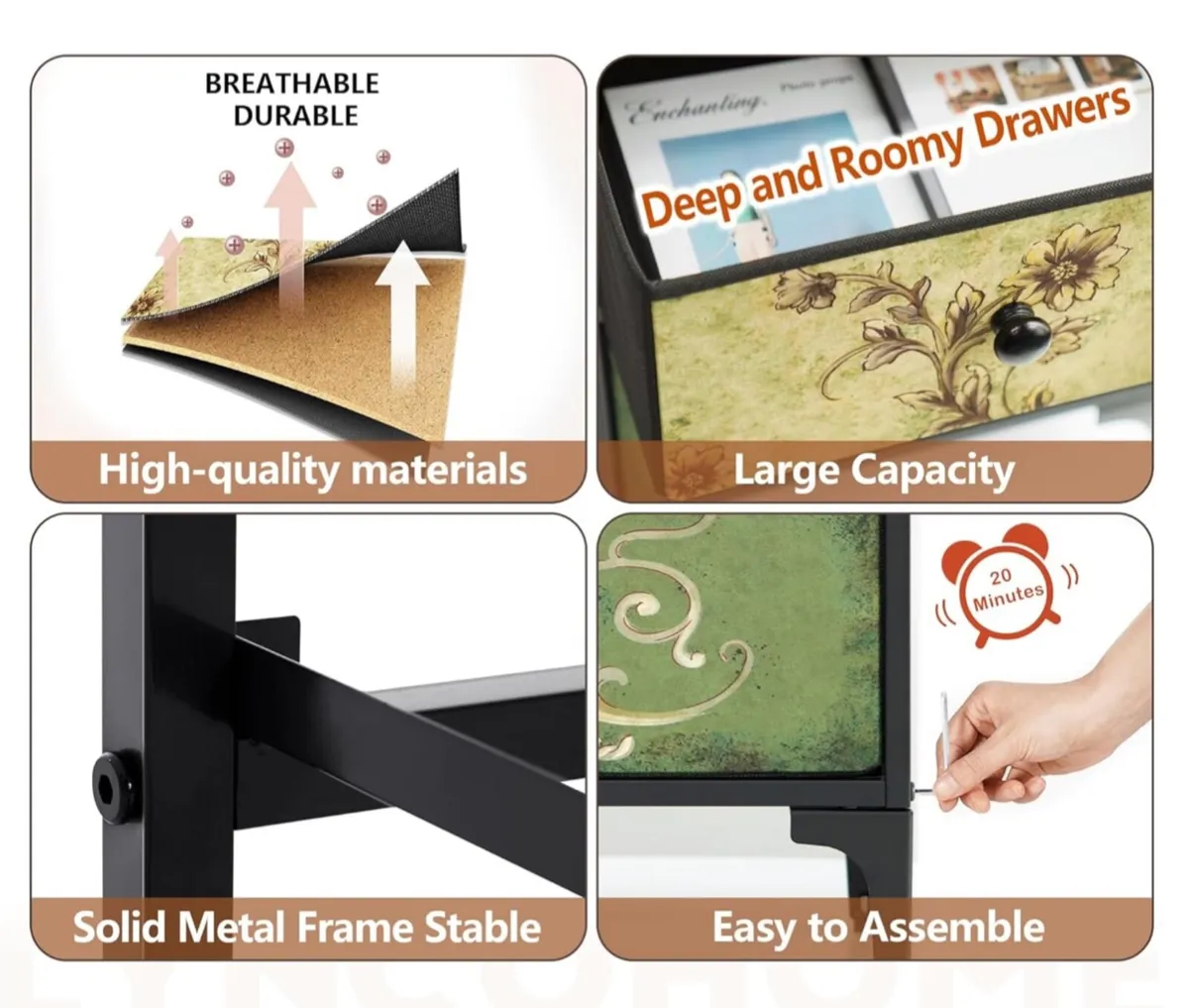 Chest of Drawers, Slim Bedroom Furniture with 4 Dr - Image 2