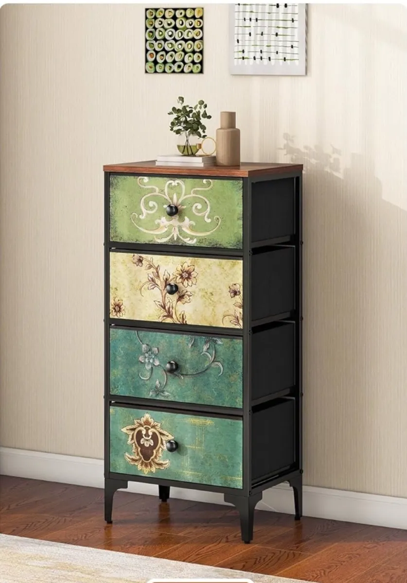 Chest of Drawers, Slim Bedroom Furniture with 4 Dr - Image 1