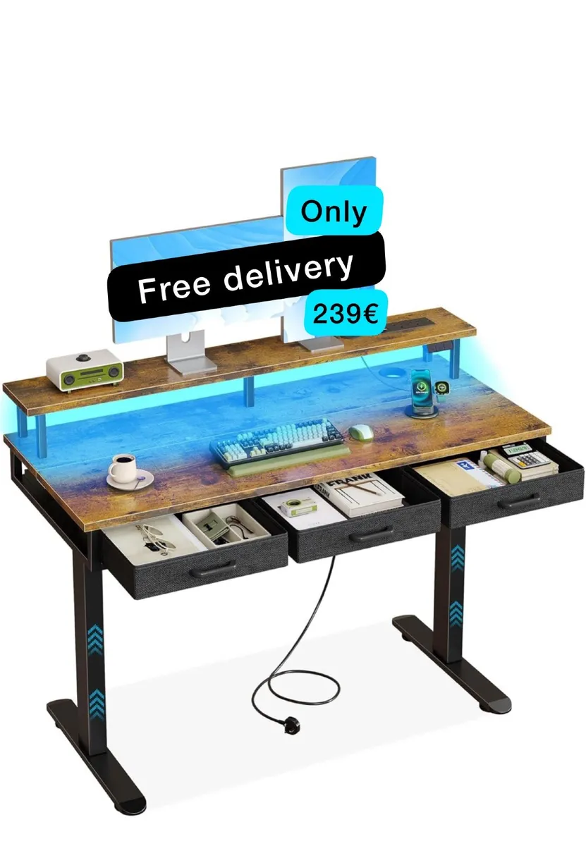 Electric Standing Desk, 120 x 54cm Height Adjustab - Image 1