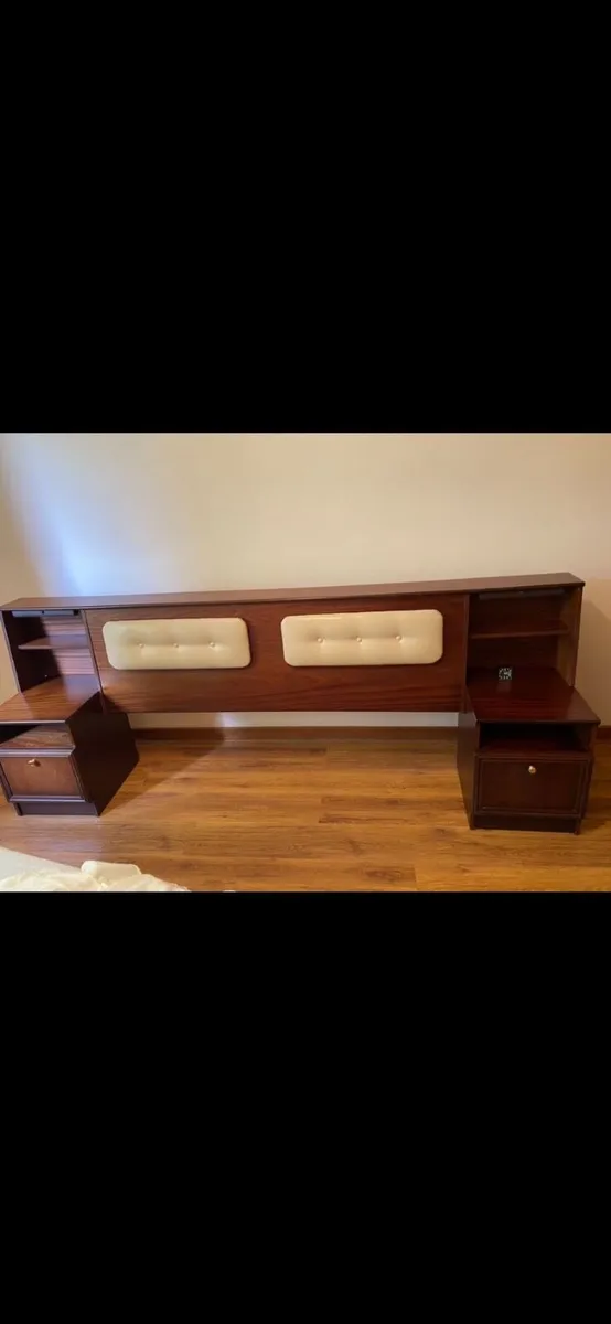Headboard, lockers, dressing table and stool - Image 2